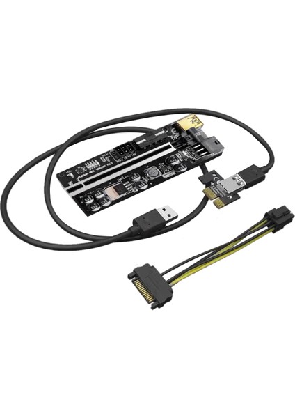 Siyah Metal Dönüşüm Kartı Sıcaklık Göstergesi Pcıex1 - X16 Ekran Kartı Genişletme Yuvası Uzatma Kablosu Genişletme Kartları (Yurt Dışından) indirimleri