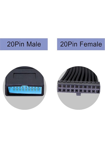 6 Adet Anakart USB 3.0 19PIN 20PIN Dişi - USB 3.0 19PIN 20 Pin Erkek Anakart Uzatma Kablosu Pc Anakart Için (Yurt Dışından) indirimleri
