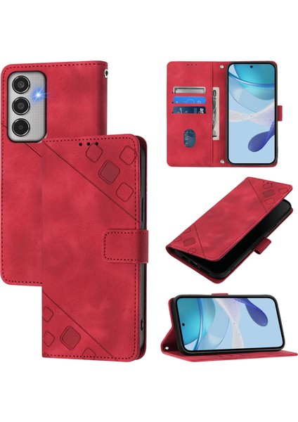Samsung Galaxy M35 Açık Mor Için Skin-Fe Deri Telefon Kılıfı (Yurt Dışından)
