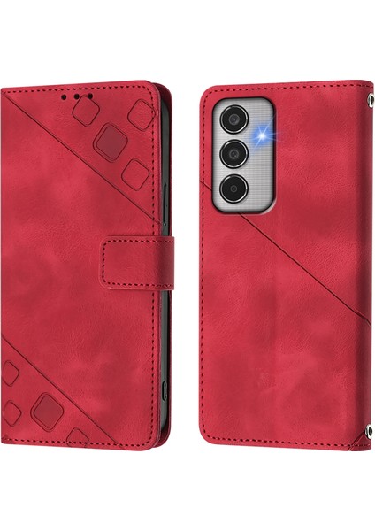Samsung Galaxy M35 Açık Mor Için Skin-Fe Deri Telefon Kılıfı (Yurt Dışından)