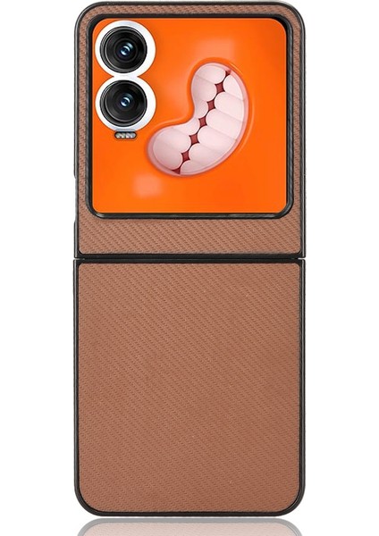 Infinix Zero Flip Brown Için Pu Deri Pc Telefon Kılıfı (Yurt Dışından)
