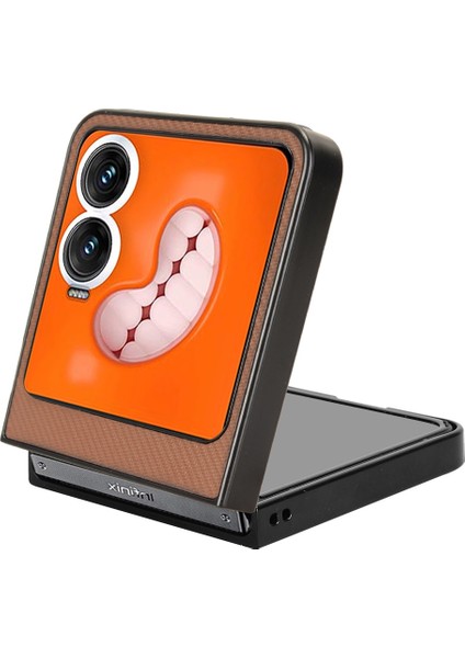 Infinix Zero Flip Brown Için Pu Deri Pc Telefon Kılıfı (Yurt Dışından)