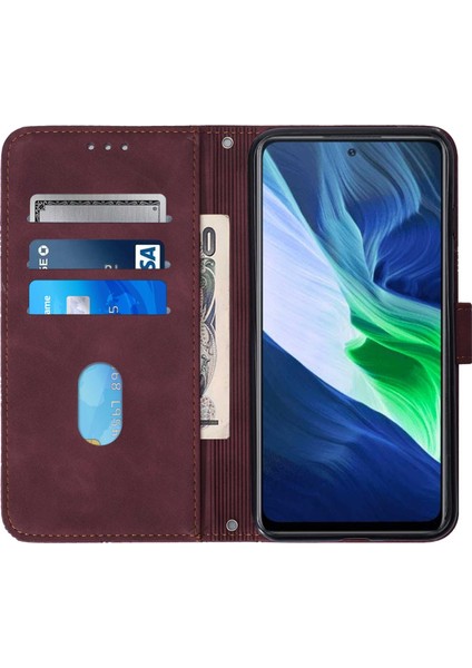 Infinix Note 10 Şarap Kırmızısı Için Crossbody Deri Kılıf (Yurt Dışından) modelleri