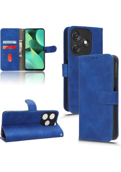 Tecno Spark 10C Mavi Için Deri Kılıf (Yurt Dışından)