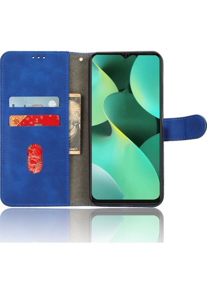 Tecno Spark 10C Mavi Için Deri Kılıf (Yurt Dışından)