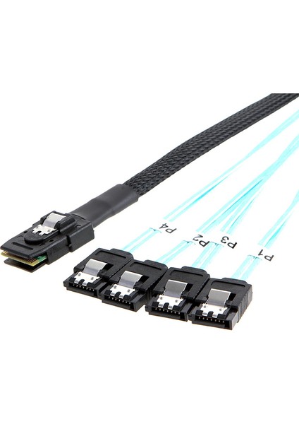 Mini Sas 36PIN (SFF-8087) Erkek - 4 Sata 7pin Dişi Kablo, Mini Sas Ana Bilgisayar/denetleyici - 4 Sata Hedef/arka Panel 1.0m (Yurt Dışından)