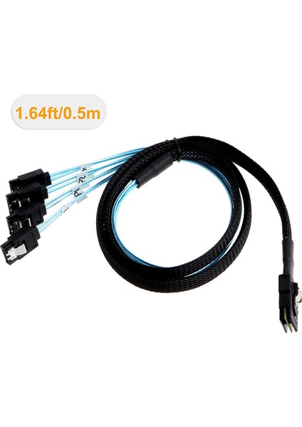 Mini Sas 36PIN (SFF-8087) Erkek - 4 Sata 7pin Dişi Kablo, Mini Sas Ana Bilgisayar/denetleyici - 4 Sata Hedef/arka Panel 1.0m (Yurt Dışından)