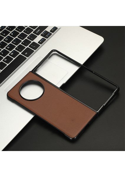 Tecno Phantom V Fold Kahverengi Için Pu Deri Pc Telefon Kılıfı (Yurt Dışından) fiyatları