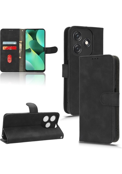 Tecno Spark 10C Siyah Için Deri Kılıf (Yurt Dışından)