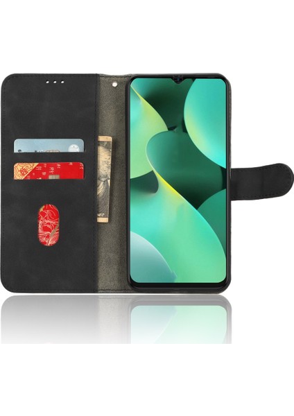 Tecno Spark 10C Siyah Için Deri Kılıf (Yurt Dışından)