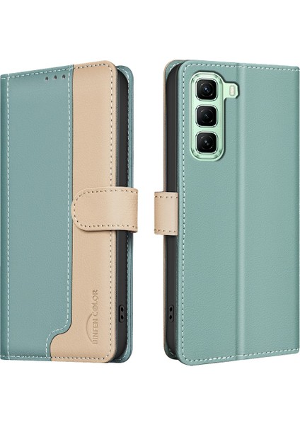 Infinix Hot 50 4g Yeşil Için Rfıd Deri Kılıf (Yurt Dışından)