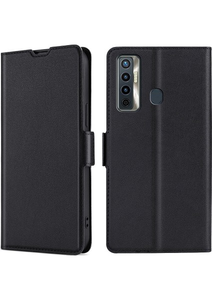 Tecno Camon 17 Siyah Için Ultra Ince Deri Kılıf (Yurt Dışından)