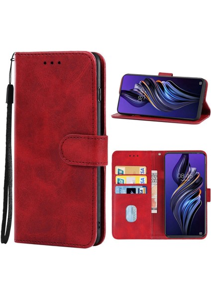Tecno Pova 3 Kırmızı Deri Telefon Kılıfı (Yurt Dışından)