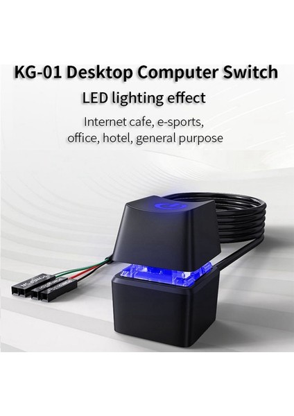 LED Işık Bilgisayar Masaüstü Anahtarı Pc Anakart Harici Başlatma Güç Düğmesi Uzatma Kablosu Ev Ofis Için 1.65M Beyaz (Yurt Dışından) fiyatları