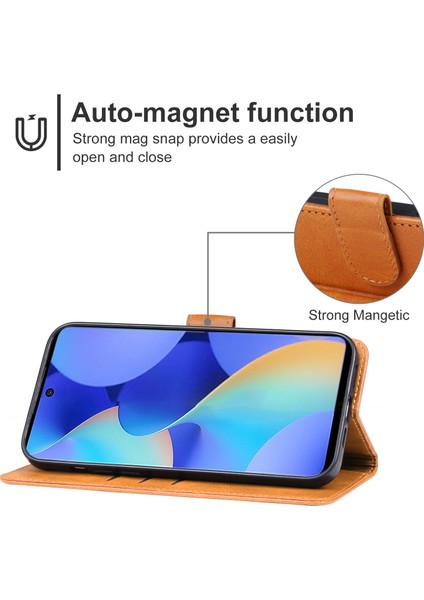 Tecno Spark 10 Pro Kahverengi Için Deri Telefon Kılıfı (Yurt Dışından) fırsatları