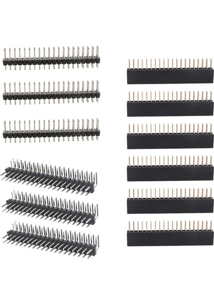 12 Adet 40 Pin Gpıo Başlık Kiti 20X2 Pin Sağ Açı Gpıo Başlık Soketi Ahududu Pi Için SIFIR/4B/3B+/3B/3A+ (Yurt Dışından)