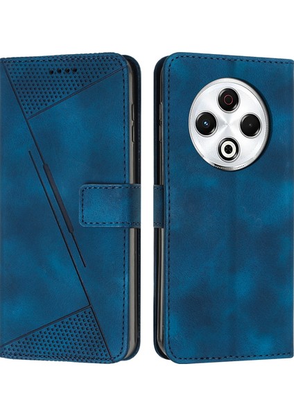 Tecno Spark 30 4g Mavi Için Dream Üçgen Deri Kılıf (Yurt Dışından)