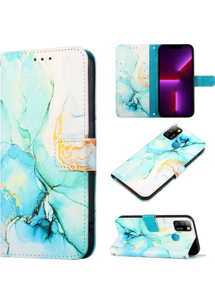 Infinix Hot 10 / Smart 5 X657 Yeşil LS003 Için Mermer Kılıf (Yurt Dışından)