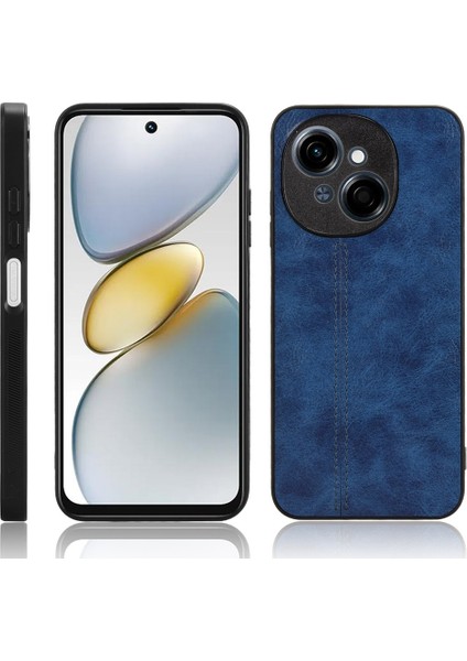Tecno Spark Go 1 Mavi Için Inek Desenli Dikiş Telefon Kılıfı (Yurt Dışından)