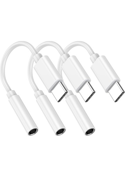 3 Paket USB C - 3,5 mm Kulaklık Jakı Adaptörü, 3,5 mm Kulaklık Ses Aux Adaptörü Dongle iPhone 15 ile Uyumlu (Yurt Dışından)