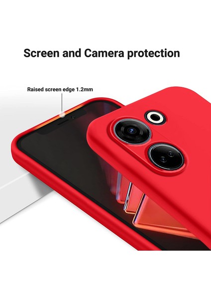 Tecno Camon 20 4g Kırmızı Için Sıvı Silikon Telefon Kılıfı (Yurt Dışından)