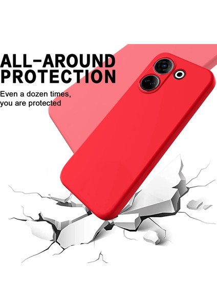 Tecno Camon 20 4g Kırmızı Için Sıvı Silikon Telefon Kılıfı (Yurt Dışından)
