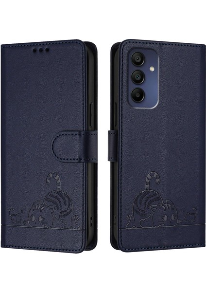 Samsung Galaxy A16 5g Pembe Için Kedi Sıçan Kabartmalı Rfıd Pu Kılıf (Yurt Dışından)