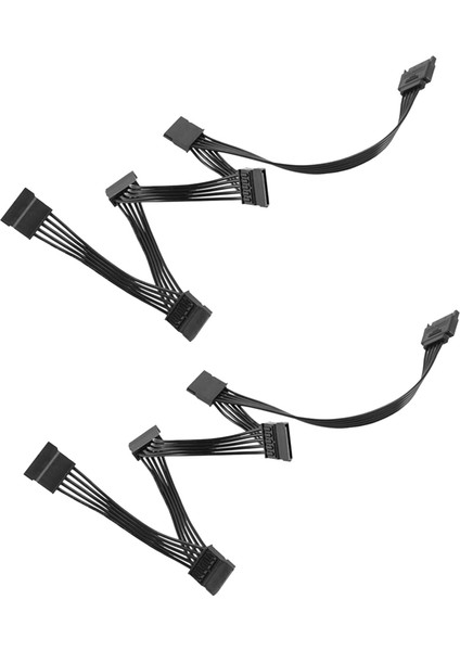 2 Adet 15 Pin Sata Güç Uzatma Sabit Disk Kablosu 1 Erkek 5 Kadın Güç Kaynağı Splitter Adaptör Kablosu (Yurt Dışından)