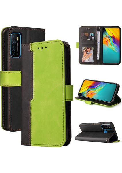 Infinix Hot 9 / Note 7 / X655C Yeşil Için Pu Kılıf (Yurt Dışından)