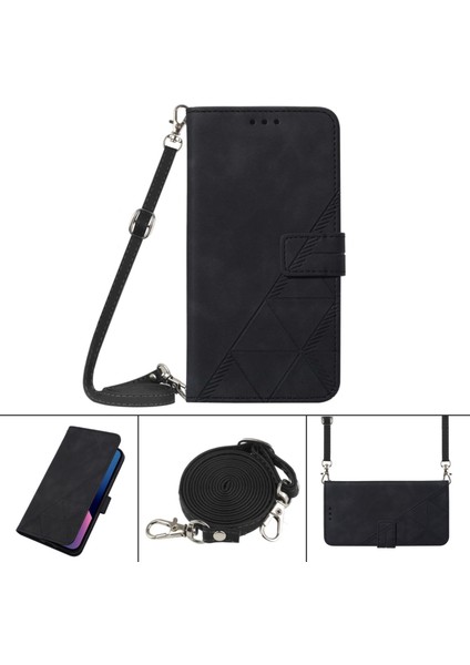 Tecno Spark Go 2021 Siyah Için Crossbody Deri Kılıf (Yurt Dışından)