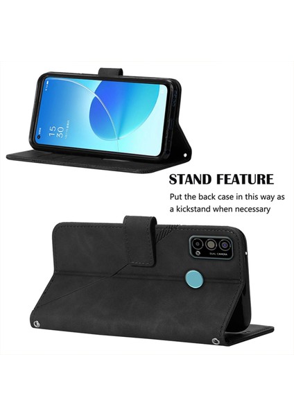 Tecno Spark Go 2021 Siyah Için Crossbody Deri Kılıf (Yurt Dışından)