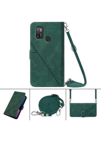 Tecno Spark 5 Air / Spark 6 Air Koyu Yeşil Için Crossbody Deri Kılıf (Yurt Dışından) fiyatları