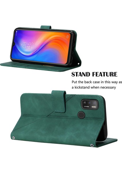 Tecno Spark 5 Air / Spark 6 Air Koyu Yeşil Için Crossbody Deri Kılıf (Yurt Dışından) fırsatları