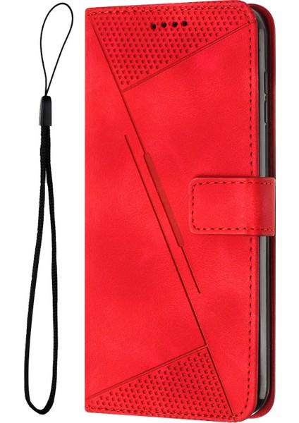 Tecno Spark 30C Kırmızı Için Dream Üçgen Deri Kılıf (Yurt Dışından)