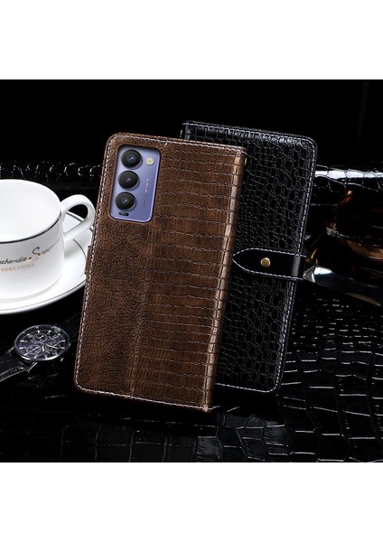 Tecno Camon 18 Siyah Için Idewei Pu Kılıf (Yurt Dışından)
