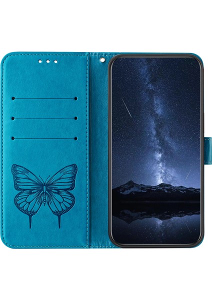 Infinix Hot 50 Pro+ 4g Mavi Için Kabartmalı Pu Kılıf (Yurt Dışından)