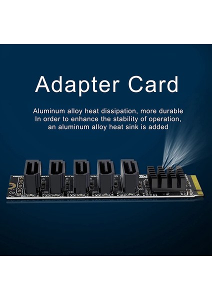 M.2 To Sata3.0 Adaptör Kartı M.2 Pcıe 16GBPS Sata 6g 5 Port Sabit Disk Uzatma Sabit Disk Dönüştürücü Kartı JMB585 Çip (Yurt Dışından)