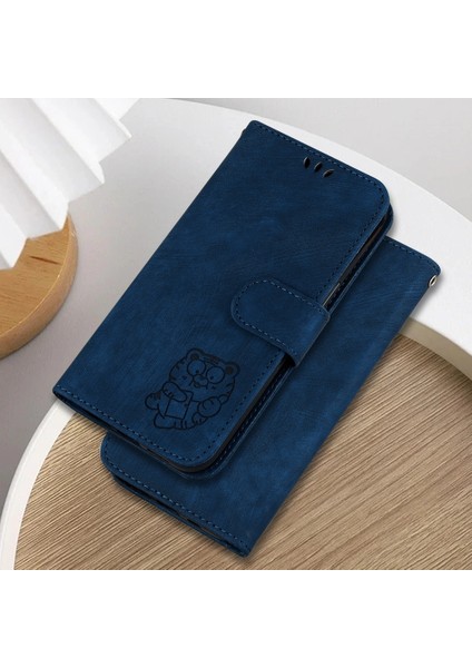 Tecno Spark 30C Koyu Mavi Için Tiger Deri Kılıf (Yurt Dışından) modelleri