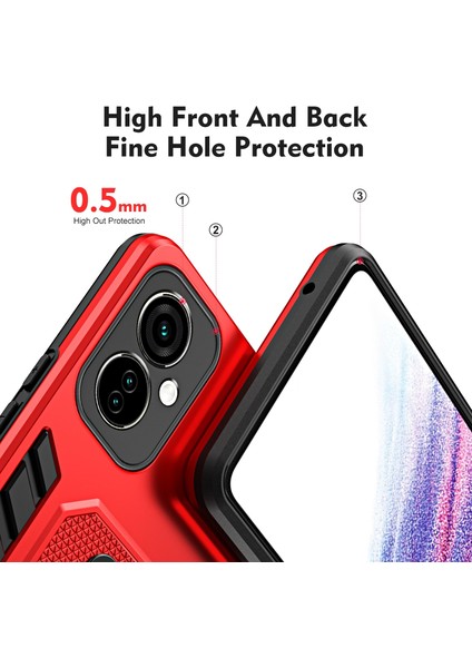 Tecno Camon 19/19 Pro Kırmızı Için Zırh Tutucu Telefon Kılıfı (Yurt Dışından)