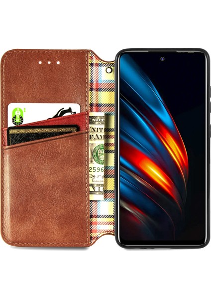 Tecno Pova 2 Kahverengi Için Manyetik Deri Telefon Kılıfı (Yurt Dışından) modelleri