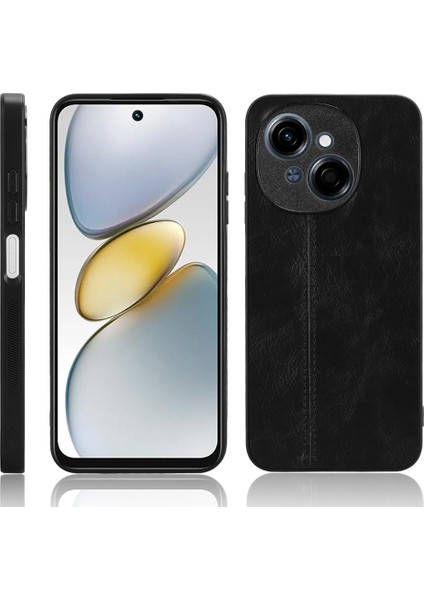 Tecno Spark Go 1 Siyah Için Inek Desenli Dikiş Telefon Kılıfı (Yurt Dışından)