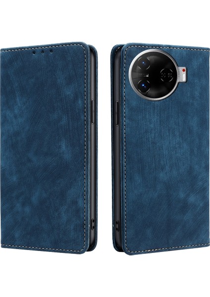Tecno Camon 30 Pro 5g Mavi Için Rfıd Hırsızlığa Karşı Deri Kılıf (Yurt Dışından)