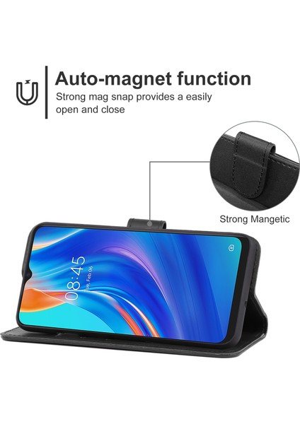 Tecno Spark 9 Pro Siyah Için Deri Telefon Kılıfı (Yurt Dışından)