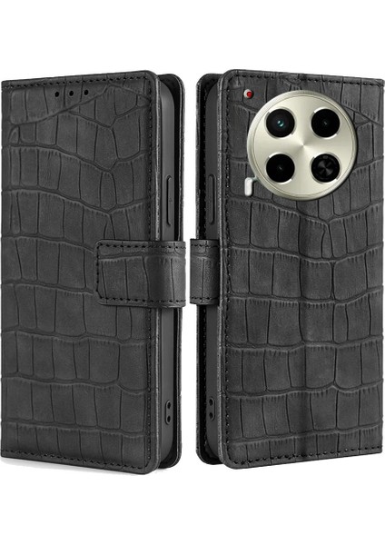 Tecno Camon 30 Siyah Için Skin Fe Timsah Kılıf (Yurt Dışından)