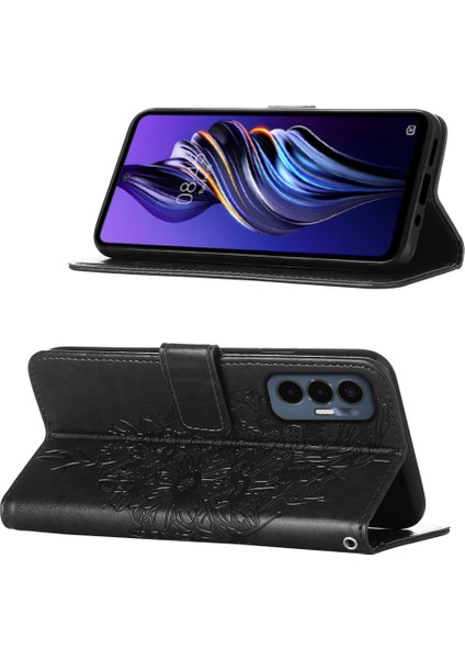 Tecno Pova 3/le7 Siyah Için Kabartmalı Pu Kılıf (Yurt Dışından) fiyatları