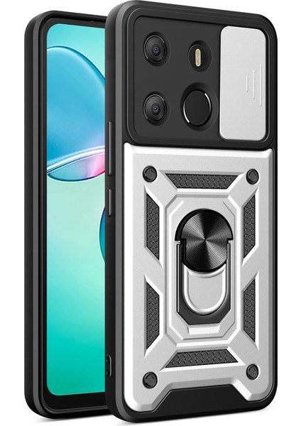 Tecno Pop 7 Pro / Spark Go 2023 Gümüş Için Tpu+Pc Koruyucu Kılıf (Yurt Dışından)