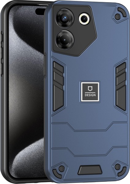 Tecno Camon 20 Pro 5g Mavi Için 2'si 1 Arada Darbeye Dayanıklı Telefon Kılıfı (Yurt Dışından)