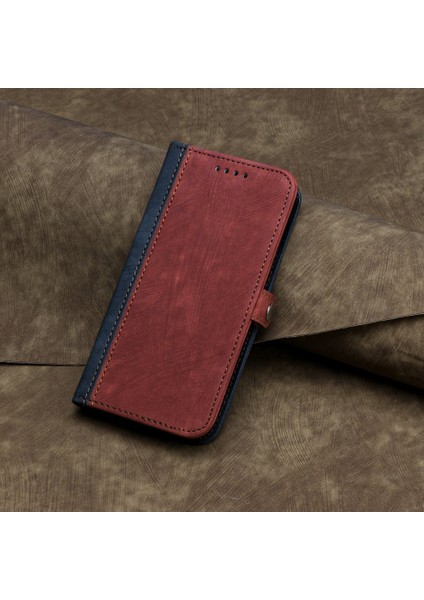 Infinix Hot 50I / Smart 9 Kırmızı Için Yan Tokalı Deri Kılıf (Yurt Dışından)