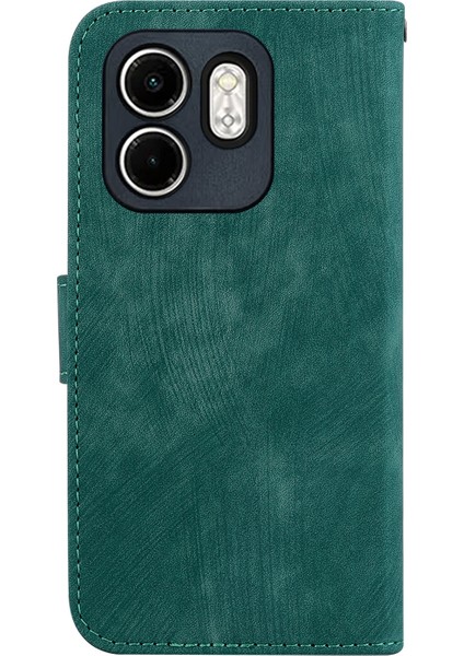 Infinix Hot 50I / Smart 9 Yeşil Için Kabartmalı Deri Kılıf (Yurt Dışından)
