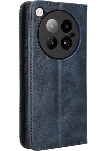 Infinix Zero 40 4g Mavi Için Retro Dokulu Deri Kılıf (Yurt Dışından)